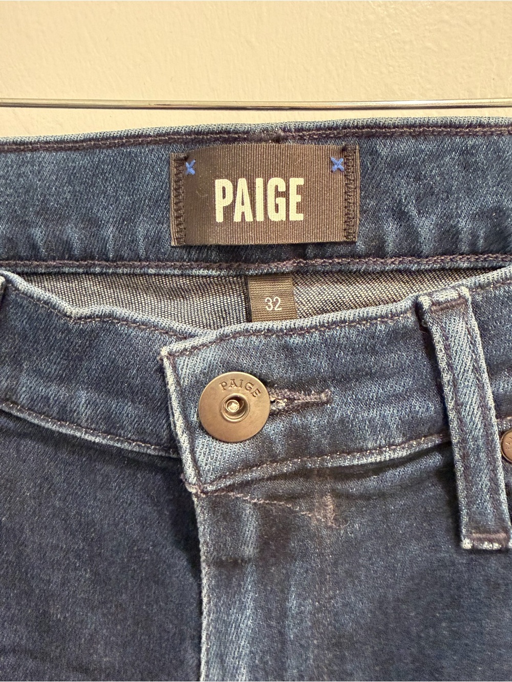 PAIGE Transcend Normandie Straight Leg Jean Dark Indigo Men’s Sz 32 x 34 Tall - Picture 6 of 9